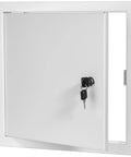 Heavy Duty 16x16 Universal Steel Flush Access Door with Keyed Cylinder Latch, White Prime Coat Finish, Wall and Ceiling Mounted