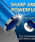 Close-up of blue SALI wet diamond core drill bit with segmented teeth for masonry drilling