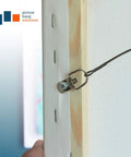 Close-up of Picture Hangers With Screws D Ring Bulk Pack 100 Pro Quality Hanging Hardware for Wood Frames and Artwork Securing