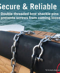 Hella Tough 316 Marine Grade Stainless Steel Anchor Chain One Quarter Inch By Four Feet with double-threaded bow shackle