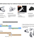 Tough As Nails Push Plunger Cabinet Door Locks Machined Steel Sliding Drawer Latches close-up view with installation instructions.