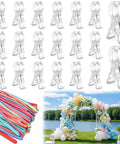 20 Pack Heavy Duty Balloon Arch Clips Plus 100 Multicolored Hot Air Balloons For Instant Birthday Party Setup, Woodworking And Studio Backdrop Spring Clamps That Are Totally Awesome And Ready To Use Right Now clear plastic clips with multicolor balloons