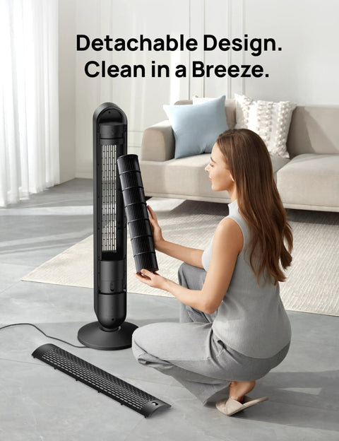 Smart WiFi Bladeless Tower Fan For Bedroom And Living Room And Home Office Floor Standing Oscillating Quiet Cooler With Fast Airflow Beat The Summer Grind And Keep Your Space Ice Cold All Night Long
