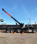 Flexi-Grip Green 6 Ft Endless Round Sling For Heavy Lifting, 5,300 Lb Vertical Capacity attached to crane on truck in use