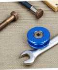 Blue Aluminum Alloy U Groove Bearing Pulley for cable systems with dual bearings beside wrench and bolts
