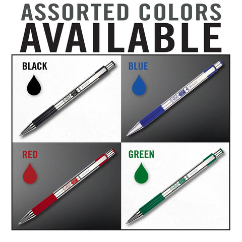 Sleek Stainless Steel Ballpoint Pen 0.7mm Retractable Workhorse For Everyday Note Taking And Document Signing In Assorted Colors 4 Pack Great For Notes Forms And Signing, assorted color pen set