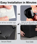 Installation process for Straight Up Smooth Appliance Casters With Hella Strong Self Adhesive Pads on kitchen appliance.