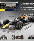 Dimensions and packaging of Licensed Red Bull F1 RB18 One Eighteen Scale Remote Control Car With Realistic Detail RC Vehicle