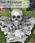 Life Size Skeleton Bones 35 Piece Halloween Decor Set with water-resistant skull and bones for outdoor graveyard scene