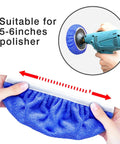5 To 6 Inch Car Polisher Pad Bonnet Set With 15 Buffing Pads, 10 Microfiber Wax Pads And 5 Woolen Pads, elastic band fit on polisher