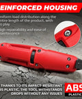 Professional Grade 2-in-1 Wire Stripper And Cable Cutter Tool With Spring Loaded Clamp For Round Wires showing reinforced ABS plastic housing.