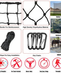 Durable Baseball Softball Backstop Net For Backyard Training 15x30 Ft Twisted Knotted Nylon Barrier Netting with keychain clips