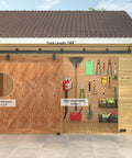 12 Foot Black Box Rail Exterior Barn Door Hardware Kit for Sliding Beefy Heavy Duty Track System with 5 Track Brackets