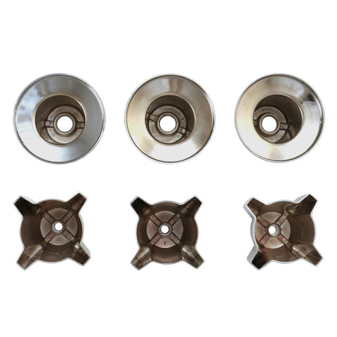 Three-Handle Bathtub And Shower Remodel Kit for Central Brass Faucets with chrome flanges and diverter components