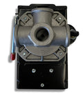 Front view of Beefy 25 Amp Pressure Switch For Air Compressors With 95 To 125 Psi Range And Four Port Connection Includes Unloader And On Off Lever