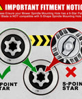 Beefy 54 Inch Mower Blades Replacement For Cub Cadet 942 0677B with visible 6-point star mounting pattern diagram