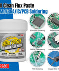 No Clean Solder Paste Flux For Electronics Repair No Mess Rosin Paste Lead Free Easy Syringe Dispense PCB IC BGA SMD