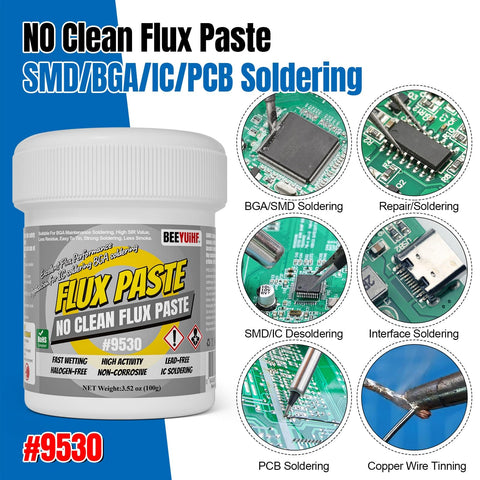 No Clean Solder Paste Flux For Electronics Repair No Mess Rosin Paste Lead Free Easy Syringe Dispense PCB IC BGA SMD