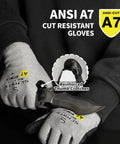 Tough Cut Resistant Work Gloves ANSI A7 For High Risk Tasks With Reinforced Thumb Non Slip Grip Durable And Breathable Size M