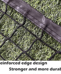 Reinforced edge of 35 ft long baseball batting cage net, knotless PE material, suitable for backyard or indoor use