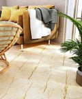 Black Marble Peel And Stick Floor Tiles 12x12 Inch Self-Adhesive Vinyl Flooring in living room with sofa and plant.