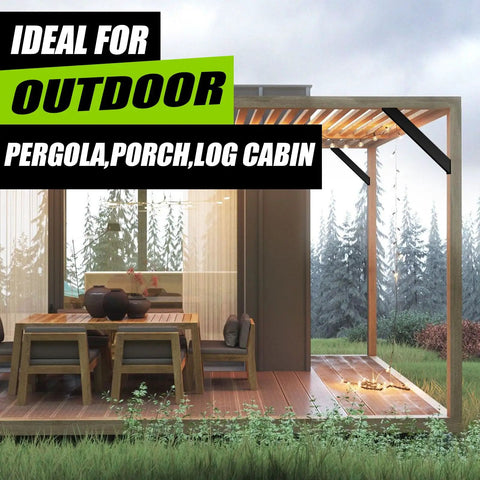 45 Degree Angle Pergola Brackets Heavy Duty Steel Connectors For Indoor Outdoor Wood Posts Do It Yourself Corner Braces Inside Joint Brackets For Gazebos Patios Porches 8 Pack