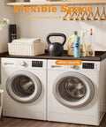 54 Inch By 27.5 Inch Wood Laundry Countertop Topper For Washer And Dryer, Sturdy Pine Wood With 2.75 Inch Edge Guard