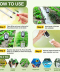 How to use 7 In 1 Soil Tester Kit With Backlit LCD for garden and indoor plants, showing steps on measuring soil parameters.