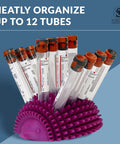Hedgehog Themed Test Tube Rack For 13mm Tubes Holds 12 Glass Or Plastic Tubes Vial Holder And Phlebotomy Supplies Organizer Built For Lab Life In Vet Clinics And Pediatric Offices Grape Color