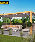 Beefy Heavy Duty Arc 45 Degree Angle Support Brackets Set For Wood Frames, installed in outdoor pergola structure