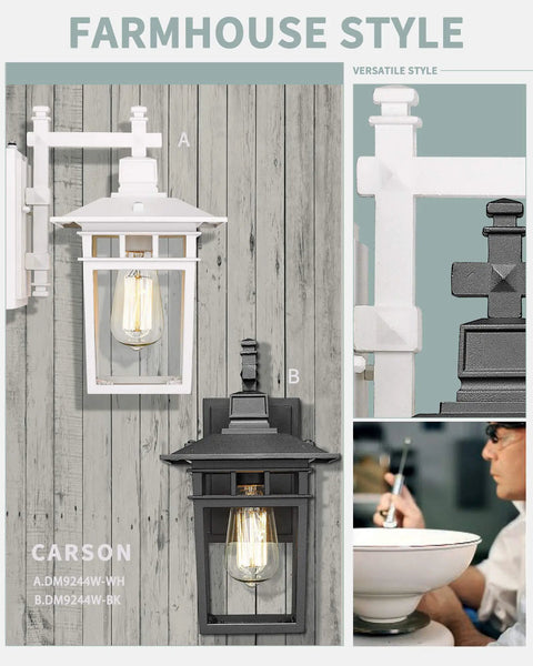 White Exterior Light Fixtures 2 Pack Dusk To Dawn Outdoor Wall Lanterns With Cast Aluminum Housing Built To Last Porch