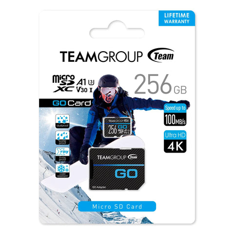 256GB MicroSDXC UHS I U3 V30 Memory Card for Action Cameras and Drones with Adapter 4K Ready High Speed