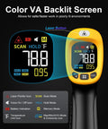 Infrared Thermometer Gun With Digital Laser Readout For Cooking And Grilling displays color VA backlit screen and control icons
