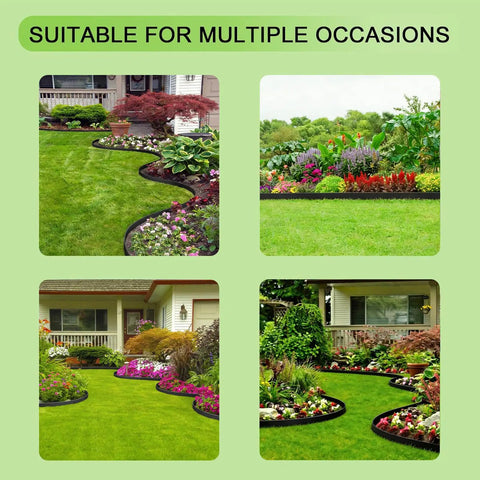 Pro Grade Landscape Edging Kit 33 Foot Long By 4 Inch High Flexible Plastic No Dig Border With 30 Spikes Easy Install