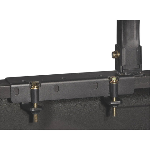 Close-up of Heavy Duty Steel Utility Truck Rack mounting hardware, showing secure adjustable fittings for full size beds.