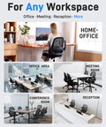 Collage of Ergonomic Mesh Office Chair for Home Office With Flip Up Armrests in different settings, showing versatility.