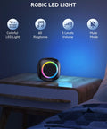 Ultra Long Range 1300 Feet Wireless Doorbell With RGB Alarm Lighting, Battery Powered, IP66 Waterproof, 60 Plus Chimes, 5 Level Volume, Portable Receiver For Home Office Classroom And Business, 4.5 Year Battery Life. RGB LED receiver on bedside table