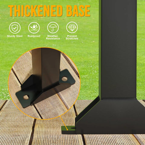 Beefy Trailer Tool Rack Shovel Holder with Six Tool Holes and Rubber Grommets heavy duty steel mount thickened base.