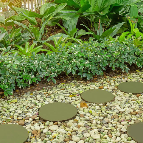 Circular DIY Garden Path Paving Mold 13.58 Inch Reusable Concrete Stepping Stone Form for outdoor walkways in decorative pathway