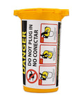 Large Electrical Plug Lockout Device for Safe Maintenance Universal Lockout Box That Really Keeps Outlets Locked With Padlocks Recycled Plastic USA Made Yellow front view