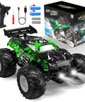 All Terrain Remote Control Off Road Truck For Kids 1 To 20 Scale, Dual Motors, 10 Km Per Hour, 2.4Ghz, LED Lights, package shown