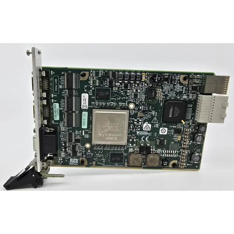 PXIe-1435 Camera Link Frame Grabber For High Speed Machine Vision And Scientific Imaging With PoCL, Cranks Up High Throughput And Flexible Base, Medium, And Full Camera Link Configs For Industrial And Biomedical Imaging. green PXIe frame grabber board with Camera Link ports and metal bracket