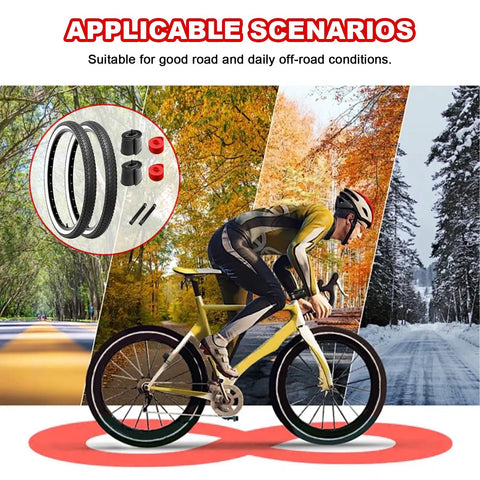 Cyclist with 2 Pack 26 By 2Point125 Inch Folding Bicycle Tires With 26 Inch Inner Tubes And Tire Levers Included For Beach Cruiser