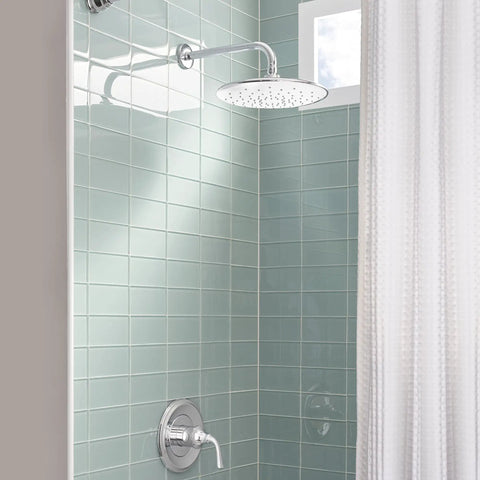 Rain Shower Head Upgrade With 11 Inch Wide Coverage 2.5 GPM Flow Brushed Nickel Finish Easy Clean Nozzles And Pressure Balanced Design