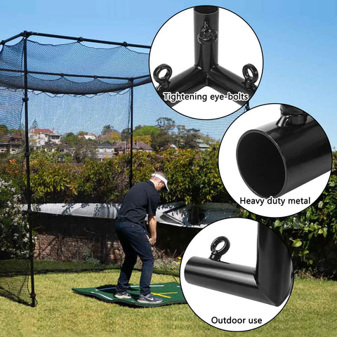 Flat Canopy Fittings Kit for 3/4 Inch EMT Poles, Includes 4 Three Way Elbows and 2 Four Way Couplers, Heavy Duty Metal Frame Connectors for Garden Greenhouse Tent Carport Shed and Golf Frame Projects, Easy Install
