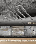 Automatic mop-washing system of Beast Mode 20,000 Pa Suction Robot Vacuum And Mop with close-up of cleaning mechanism.