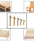 1/4-20 Zinc Plated Hex Socket Cap Bolts And Barrel Nuts Assortment Kit With Wrench And Storage Box For Cribs Beds Cots And Chairs Ideal Hardware Replacement Set For Baby Furniture shown installed on crib, chair, bed in separate images