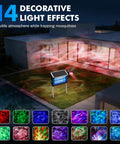 2 In 1 Water Wave Projector And Mosquito Zapper For Outdoors, Cordless 4500V Electric Bug Killer on house lawn, colorful lights displayed