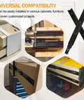 Slick Smooth Ball Bearing Slides 2 Pairs 8 Inch Heavy Duty Full Extension Cabinet Runners installed in various cabinets.