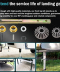 Power Landing Gear Repair Kit for 5th Wheel RV Lead Leg Replacement and Front Leg Upgrade with parts and installed view